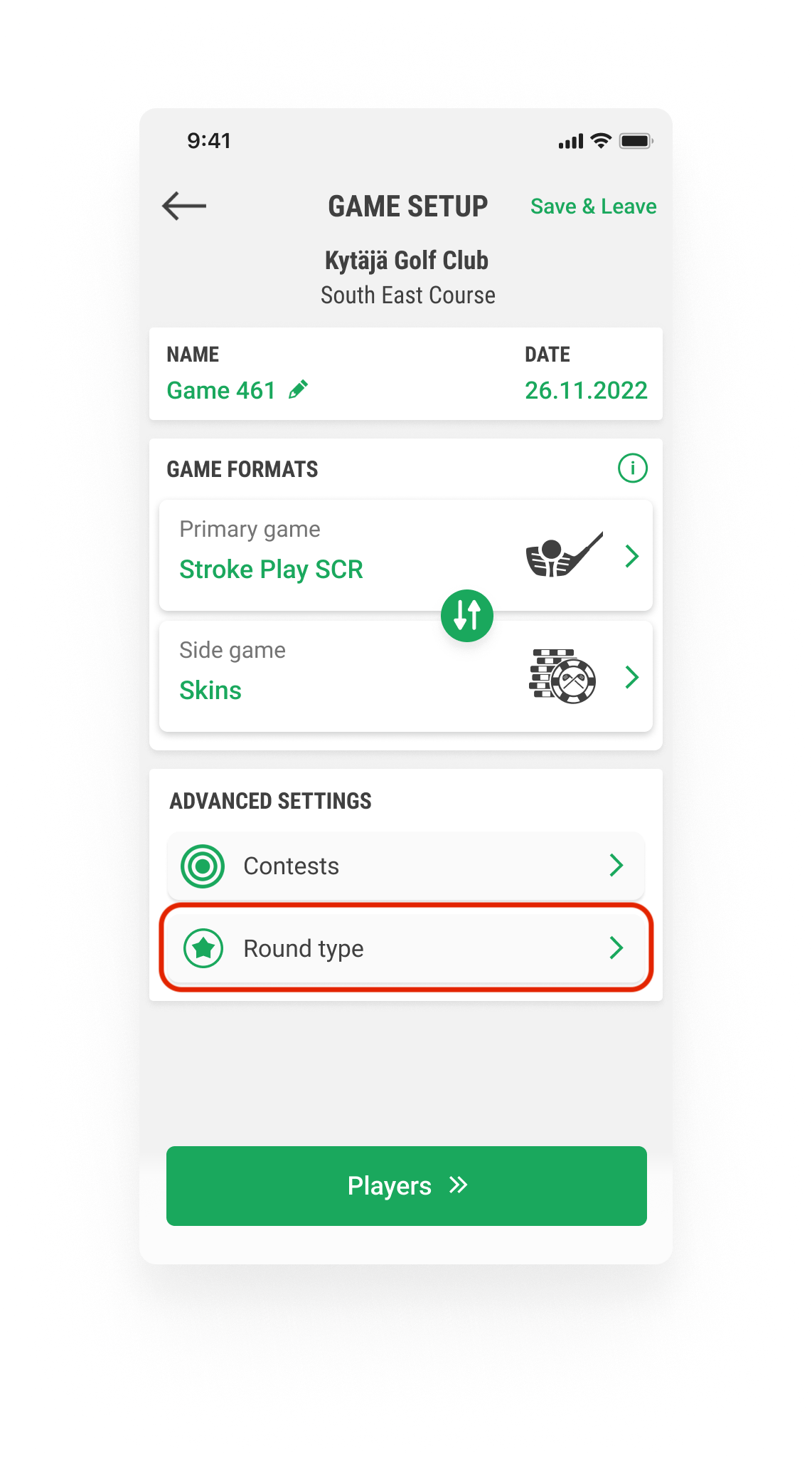 Private round – Golf GameBook | Knowledge Base